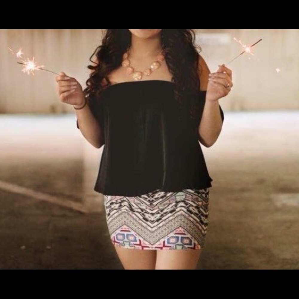 Charolette Russe Aztec Print Skirt